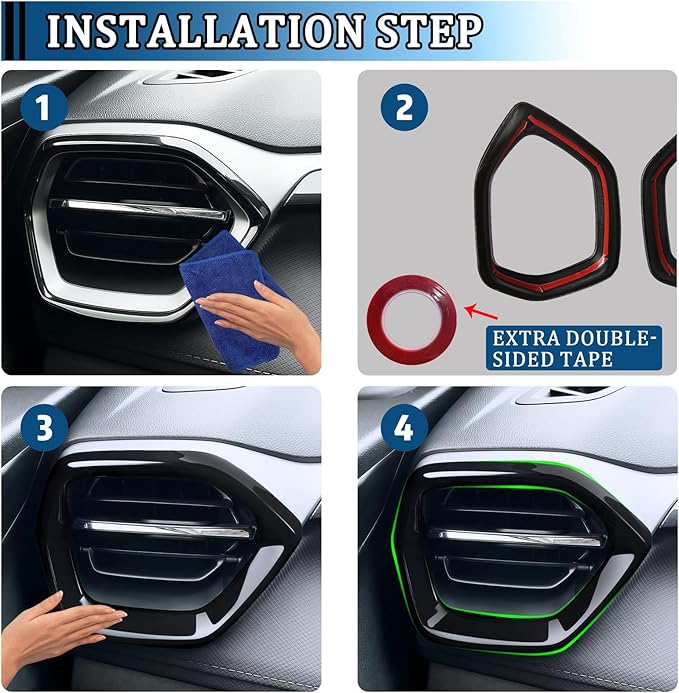 2 Pcs Front Side Air Conditioning Outlet Vent Frame Grille Cover Protection Trim for Chevrolet Trailblazer 2024-2026 Interior Accessories Decoration (Imitation Carbon Fiber Pattern)
