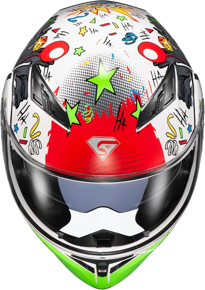 KYPARA Motorcycle Dual Visor Flip up Modular Full Face Helmet with DOT Certification of Impressionism