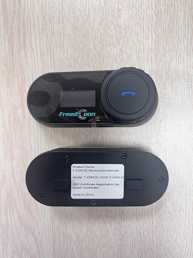FreedConn Motorcycle Helmet Communication System T-COM SC 2Pack, 2-Way 800M Universal Helmet Bluetooth 5.0 Intercom kit with LCD Screen for Motorbike, Music Sharing/FM Radio/Siri/ IP65/ 2 in1 mic