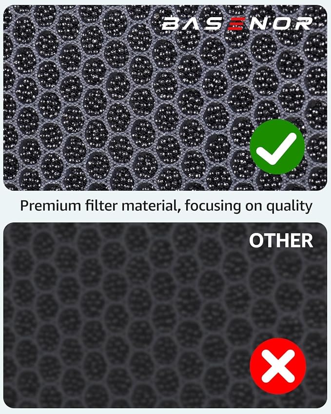 BASENOR 2024-2026 Tesla Model Y Model 3 Sunglasses Holder and Model Y/3 HEPA Air Filter