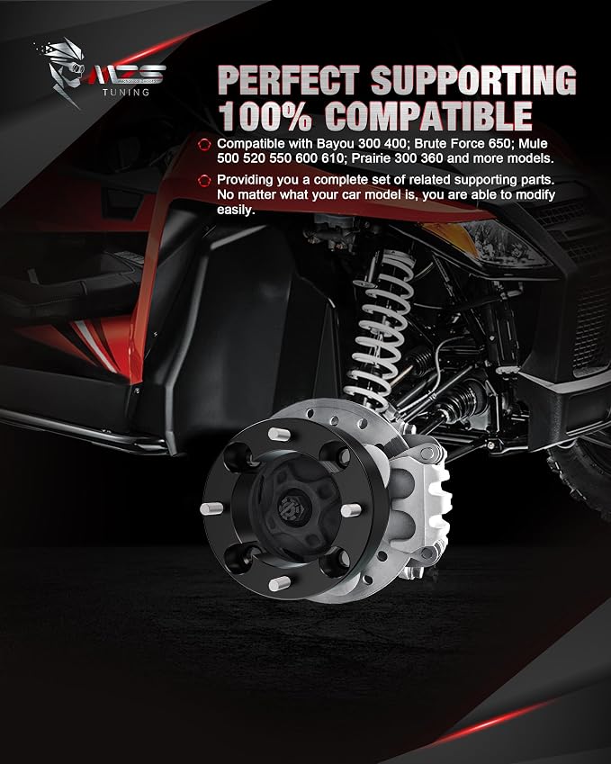MZS 4x137 Wheel Spacers, 2" Thick Hub Bore 110mm with M10×1.25 Studs Compatible with Commander Outlander Renegade Maverick Traxter 4/137 Bolt Pattern UTV ATV 4 Lug Tire-2 Pack
