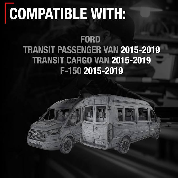 Rear View Backup Camera, Reverse Park Assist - Compatible with 2015-2019 Ford Transit Cargo Van, Passenger Van - OEM CK4Z19G490A, CK4T19G490AB, 592-027, FO1960146