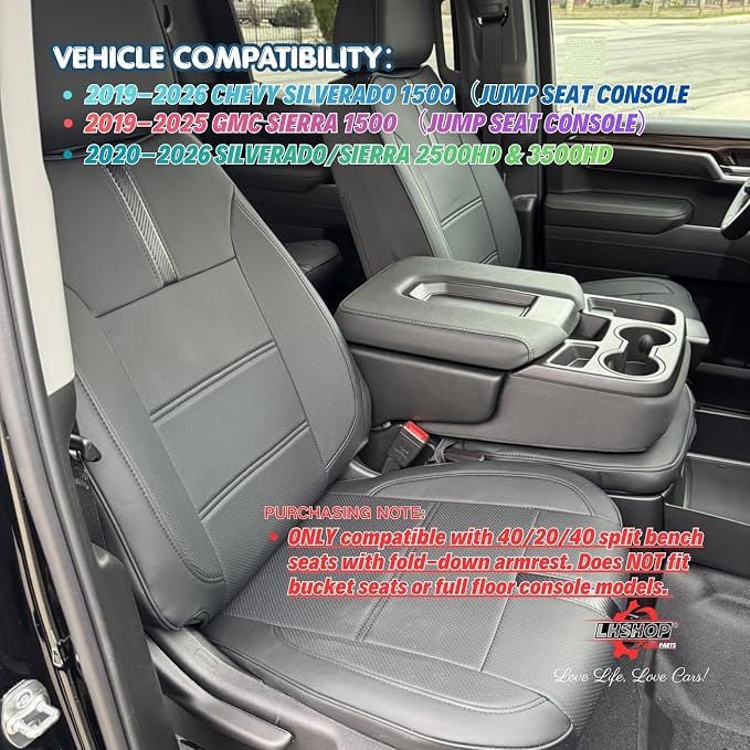 Jump Seat Console Organizer Tray for 2019-2026 Chevy Silverado / GMC Sierra 1500 and 2020-2026 Silverado/Sierra 2500 HD 3500HD Interior Accessories - Only for Split Bench Seat Console Armrest Storage