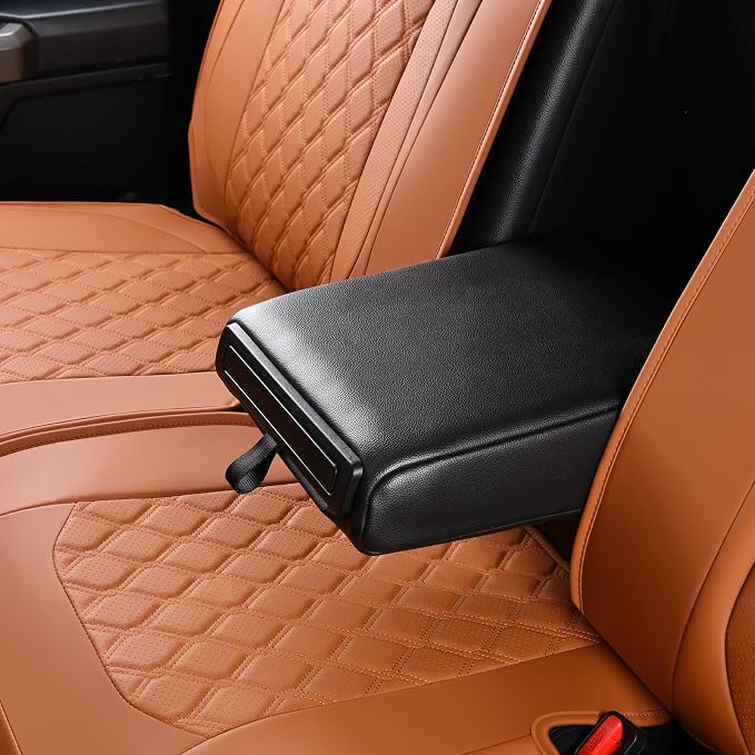 Huidasource Fit for Brown Chevy Silverado/GMC Sierra Rear Seat Covers, Thickened Split Nappa Leather Truck Back Seat Cover 2007-2013&2019-2025 1500, 2020-2025 2500HD 3500HD Crew Cab WT LS LT