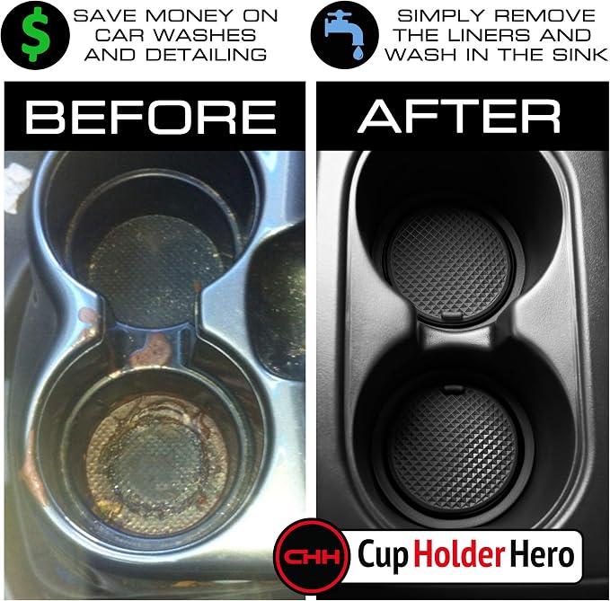 CupHolderHero Compatible with Chevy Blazer Accessories 2019-2023 Premium Custom Interior Non-Slip Anti Dust Cup Holder Inserts, Center Console Liner Mats, Door Pocket Liners 19pc Set (Solid Black)