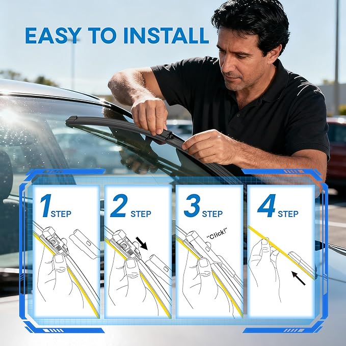 5 PLUS® Silicone Wiper Bades 22 18 Inch Replacement For 2015 2016 2017 Chevy Colorado / 2015-2018 GMC Canyon,Premium All-Season Automotive Replacement Windshield Wiper Blades With Water Repellent