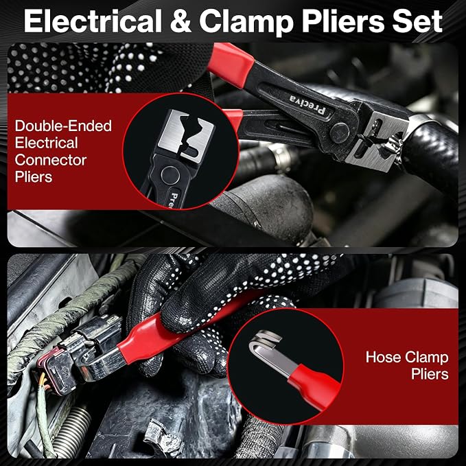 Preciva 10PCS Fuel Line Disconnect Tool Set, Fuel Rail Disconnect & AC Line Release Tool Fuel Filter Remover with Electrical Connector Disconnect Pliers for Automotive, Motorcycle, Mechanical Repair