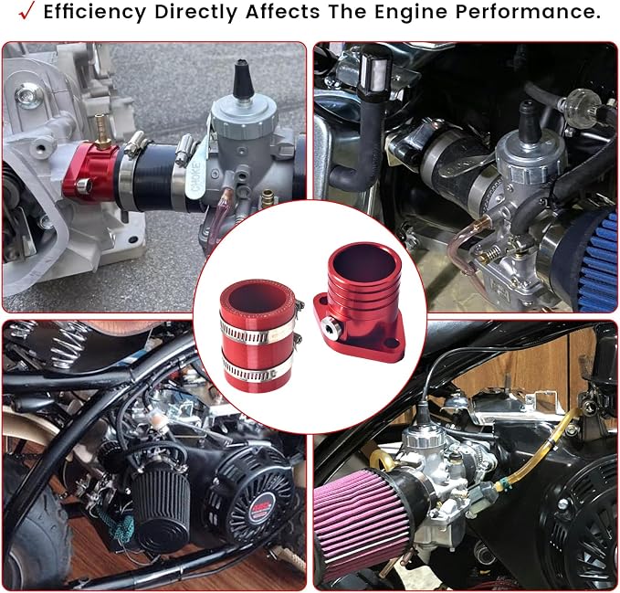 Performance PWK34 Carburetor Intake Manifold Kit for Predator 420cc 301cc GX390 GX340 GX270 Engine 11Hp 13Hp Mini Bike Go Kart Cart Lawnmower Water Pump Pressure Washer Parts