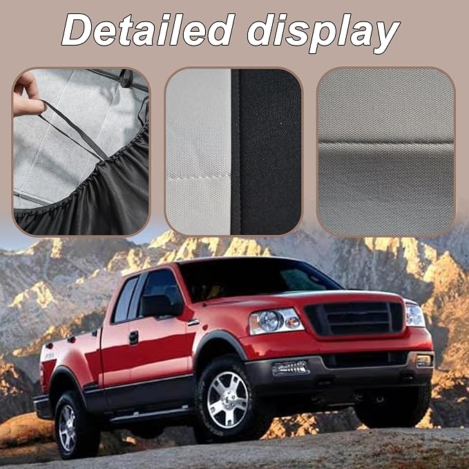 ESMING 40/20/40 Durable Oxford Fabric Front Split Bench Seat Covers for Ford F150 XL Standard Cab 2004 2005 2006 2007 2008 with Integrated Seatbelts & Solid Armrest-Gray