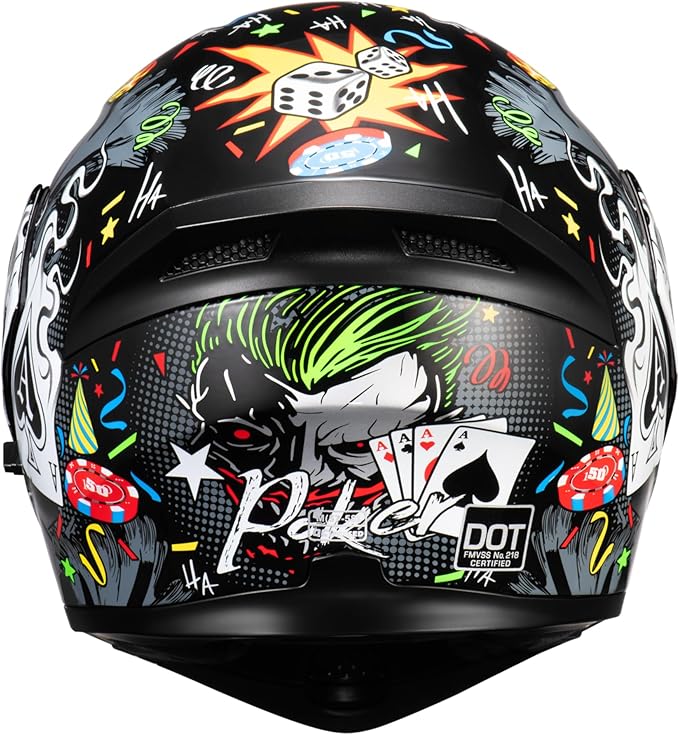 KYPARA Motorcycle Dual Visor Flip up Modular Full Face Helmet with DOT Certification of Impressionism