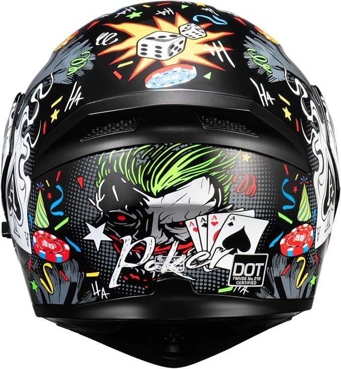 KYPARA Motorcycle Dual Visor Flip up Modular Full Face Helmet with DOT Certification of Impressionism