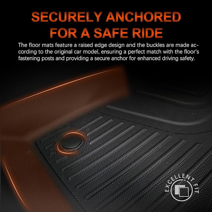 Floor Mats for Mercedes-Benz GLC 300 2016-2022 (Not for Coupe) | Custom Fit All Weather Rubber Floor Liners & Cargo Liner Set, Black