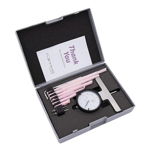Clockwise Tools Dial Depth Gauge, DDGR-0105 0-1", Plus 1"-2", 2"-3", 3"-4", 4"-5", 5"-6", 6"-7" Extensions