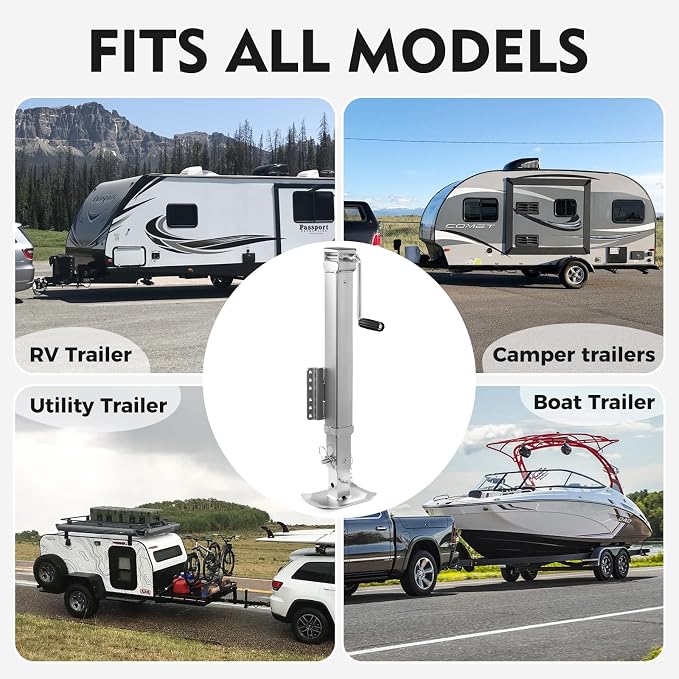 Heavy Duty A-Frame 9000 LBS Trailer Jack Fit for RVs, Boats, Multi-Purpose Trailers, and Camping Trailers, with 15" Travel Lift+25" Jack Height Drop Leg & Crank Handle