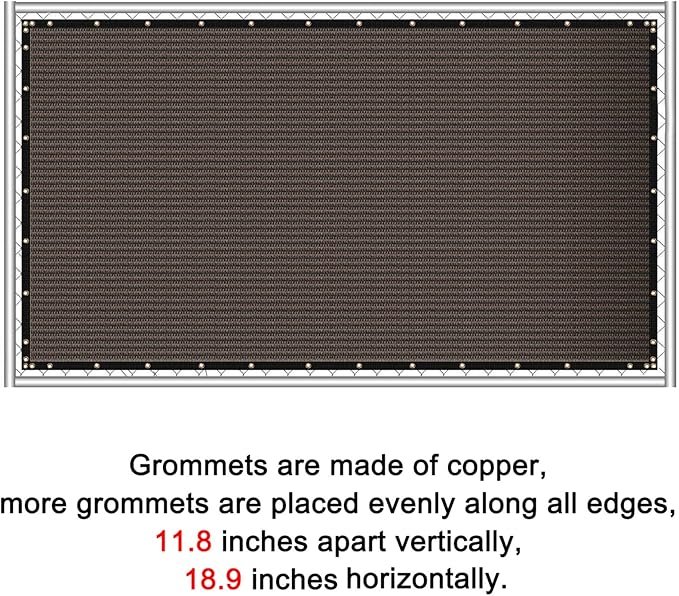 Sunnyglade 6 feet x 100 feet Privacy Screen Fence Heavy Duty Fencing Mesh Shade Net Cover for Wall Garden Yard Backyard (Brown, 6 ft X 100 ft)