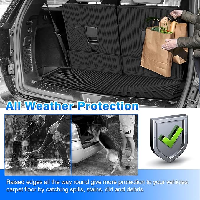 Durango Cargo Liner - Trunk Mat for Dodge Durango 6 & 7 Seats 2016-2025 2026, All Weather Cargo Mat for Durango Accessories, Heavy Duty Car Mats, Car Accessories