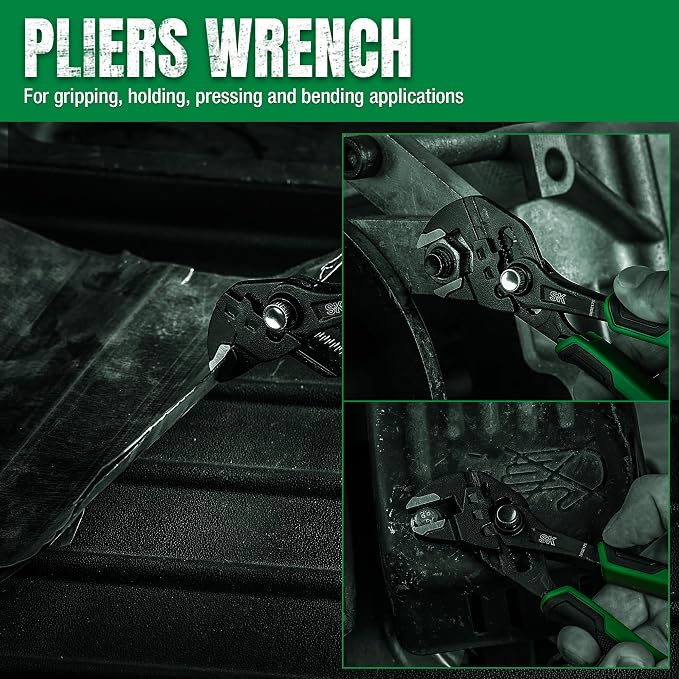 SK 6-Inch Pliers Wrench, Premium CR-V Construction, Smooth Parallel Jaws with Comfortable Grips
