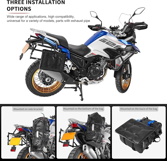 WILD HEART Motorcycle Smoke Protector Pipe Heat shield is suitable for Motorcycle side Bags, Tail Bag Guardrails, Seat Bag Accessories (Anti-scalding sheet on the back)