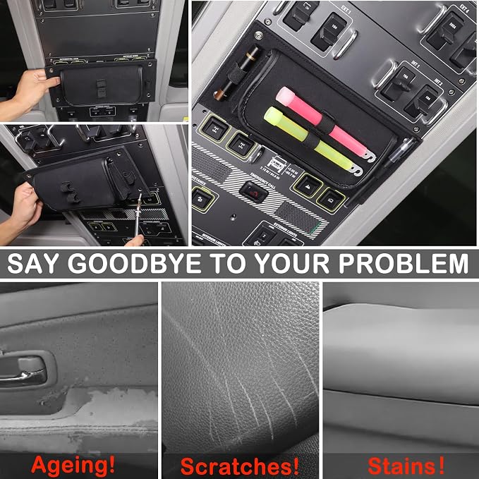 Car Front Roof Panel Hanging Organizer Bag Front in-car roof Storage Bag Cargo Storage Expansion Accessories Compatible with Ineos Grenadier 2020-2025 Inner Roof Panel Storage