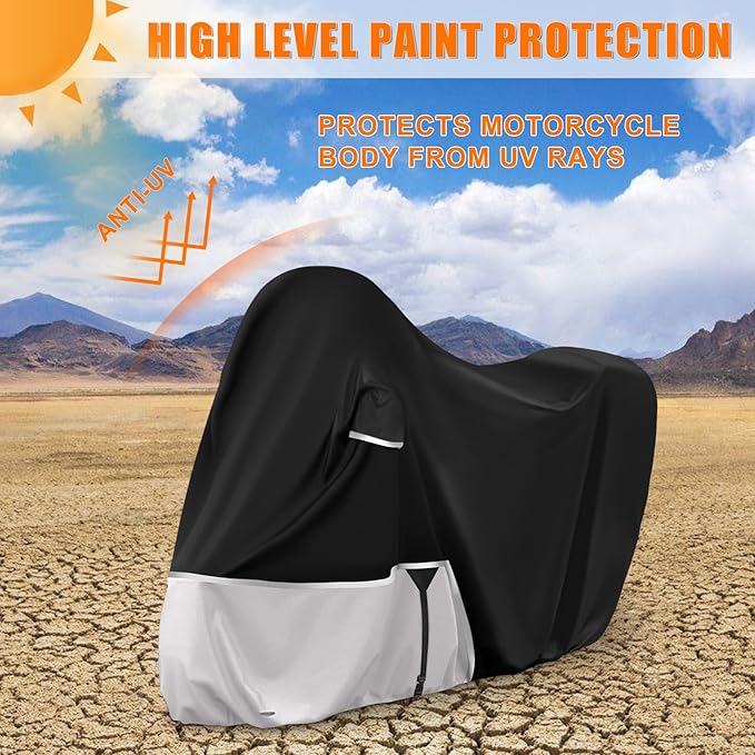 Waterproof Motorcycle Cover Replace for Piaggio Vespa GTV GTS GT125/200/250/300 Super with Trunk Model, 420D Oxford Cloth Motorcycle Cover for Snow Rain Dust Protection