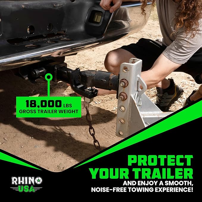 Rhino USA 2.5” Trailer Hitch Pin – Patented 5/8" Locking Receiver Pin for Class V Hitches – Weatherproof, Anti-Theft, Debris-Protected – Tow Truck Ready – Black 1PK