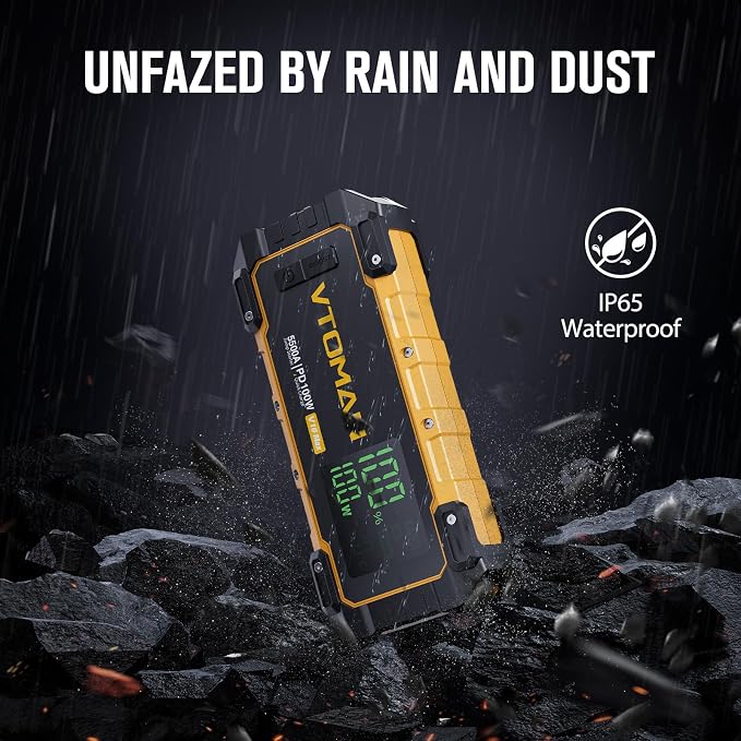 VTOMAN V10 Max 5500A Jump Starter with 100W USB-C Fast Charger Car Battery Jumper Starter Portable for All Gas or 12L Diesel Engines,12V Jump Strart Booster Pack, Jump Box Comes with 100W Car Charger