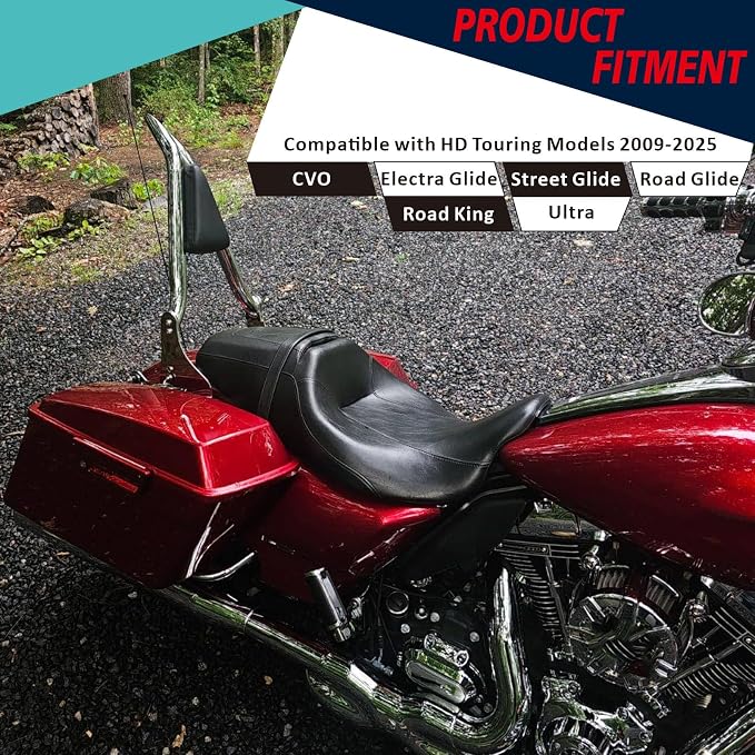 YHMOTO Detachable Passenger Backrest Sissy Bar for Harley Touring Road King Road Glide Street Glide Electra Glide CVO 2009-2026