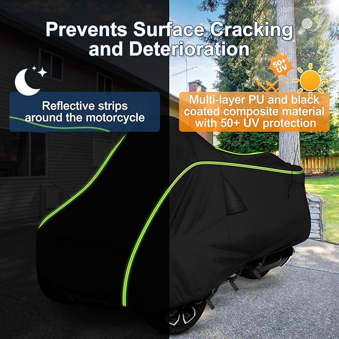 QUNSUNUS Waterproof Motorcycle Cover for Can-Am Spyder F3 2016-2023, 420D Heavy Duty Trike Cover with Wind, Sun, UV and Dust Protection