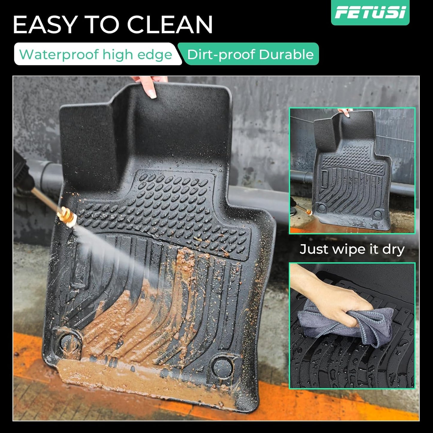 Floor Mats & Cargo Liner Set Custom Fit for Mazda CX-50 2023 2024 2025, All Weather Protection for Car Mats Anti-Slip TPE Odorless Floor Liners Mazda CX-50 Accessories Waterproof Trunk Mat, Black