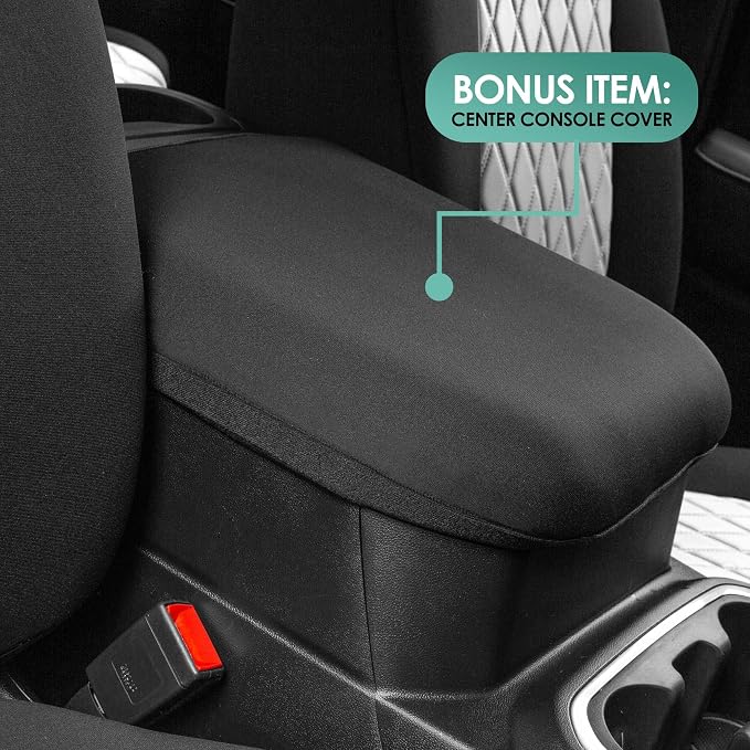 FH Group Custom Fit Car Seat Covers Specifically Made for 2019-2023 GMC Sierra 1500 2500HD 3500HD SLE | Base - Ultraflex Neoprene Water Resistant Automotive Seat Covers- Full Set Gray