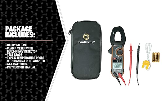 Southwire - 65031640 CLAMP METER, 400A AC/DC 21530T,Black/Brown
