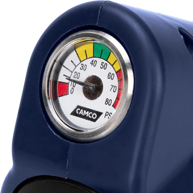 Camco Tastepure 4-in-1 Adjustable RV Water Pressure Regulator - Combines a 90° RV Hose Elbow Design, Pressure Gauge, Adjustable Regulator, & Shut-Off Valve in One RV Accessory (40065)