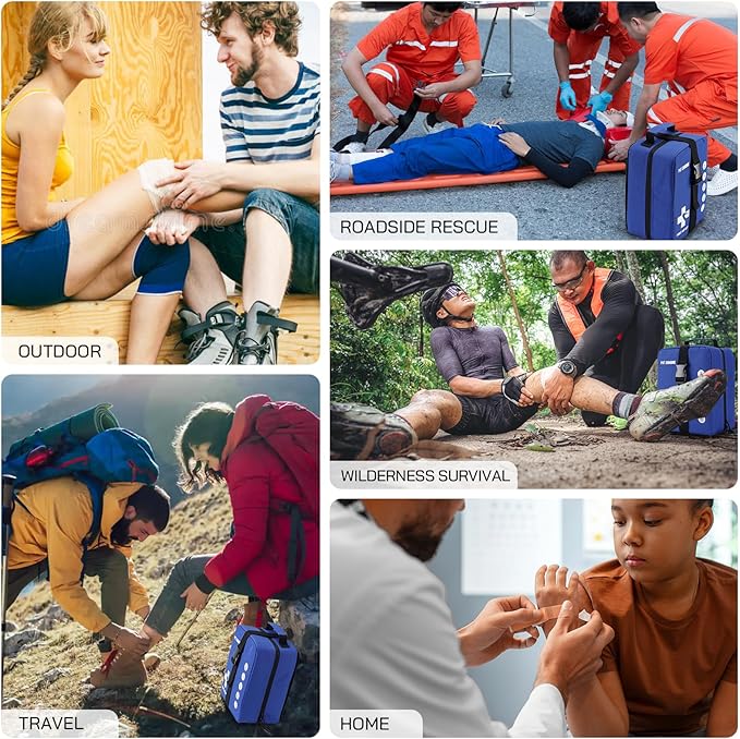 Professional 506 PCS First Aid Kit – 4-in-1 Detachable Emergency Medical Kit for Home, Car, Travel, Camping, Hiking, Workplace, Vehicle and Outdoor, Large First Aid Kit Survival