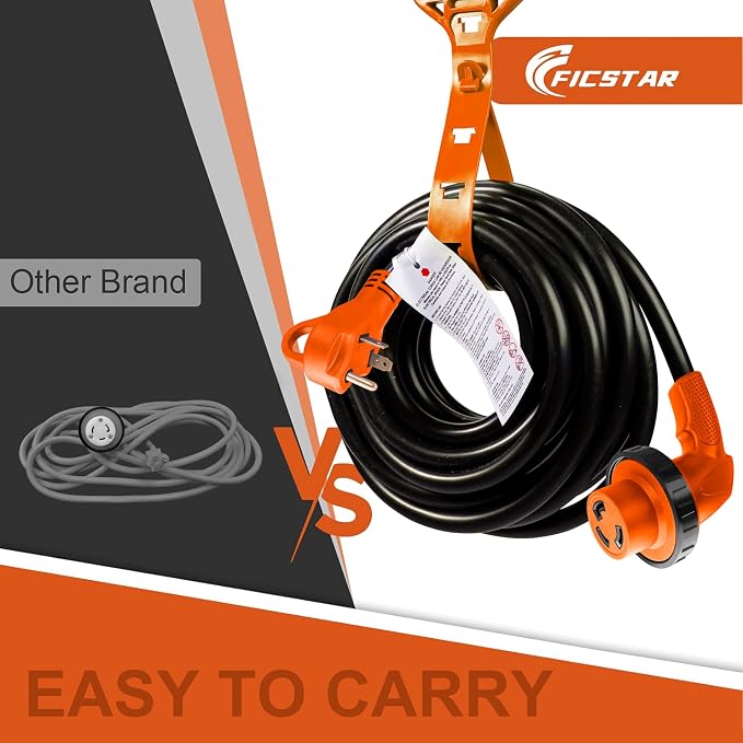 30 Amp RV Extension Cord,10 ft,Heavy Duty Generator Extension Cord with LED Power Indicator,30 AMP Female 90° Twist Lock Adapter with Reverse Polarity Lamp,NEMA TT-30P to L5-30R,120V/125V