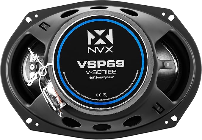 NVX VSP69 900W Peak (300W RMS) 6x9 V-Series 2-Way Coaxial Speakers with 25mm Silk Dome Tweeters