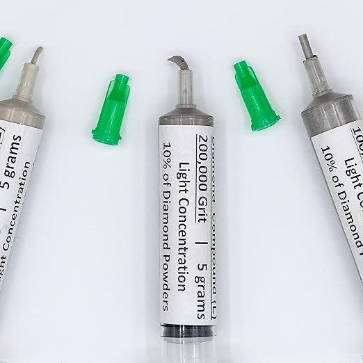 TechDiamondTools Kit of 3 Diamond Polishing Compound Polishing Paste USA Made 14000 100000 200000 Grit for Marble Glass Metal Rock Jewelry Resin Silver Gemstone with 10% of Diamond Powder