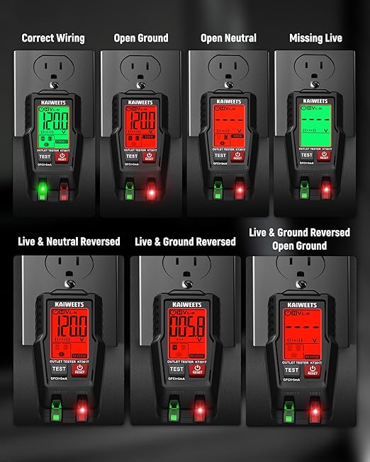 KAIWEETS Circuit Breaker Finder with LCD Display KT301P and KAIWEETS GFCI Outlet Tester with LCD Display KT301T