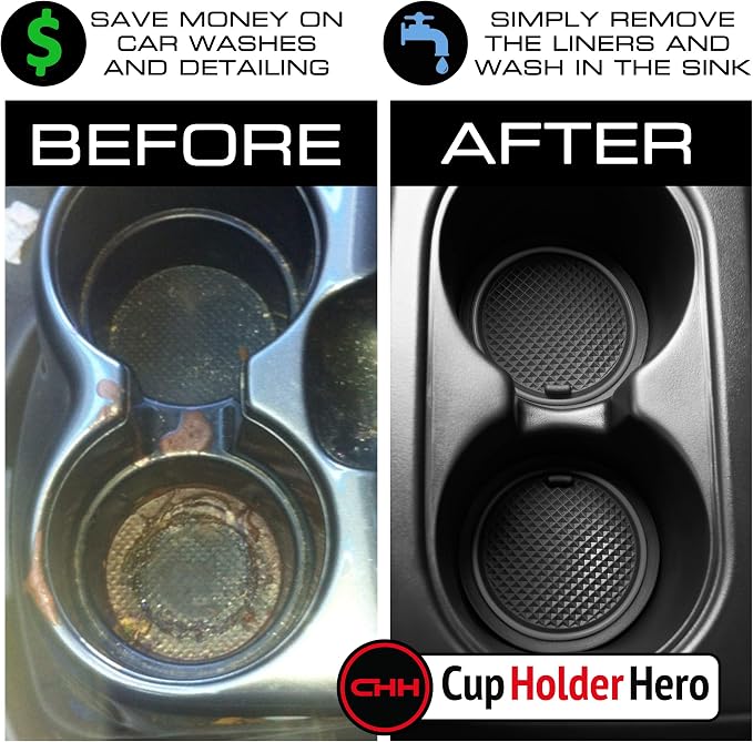 CupHolderHero Compatible with Chevy Blazer Accessories 2019-2023 Premium Custom Interior Non-Slip Anti Dust Cup Holder Inserts, Center Console Liner Mats, Door Pocket Liners 19pc Set (Gray Trim)