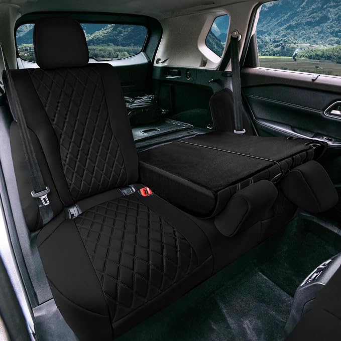FH Group Custom-Fit Car Seat Covers Specifically Made for 2021-2026 Nissan Rogue, Rear Set Black Ultraflex Neoprene Waterproof Automotive Seat Cover