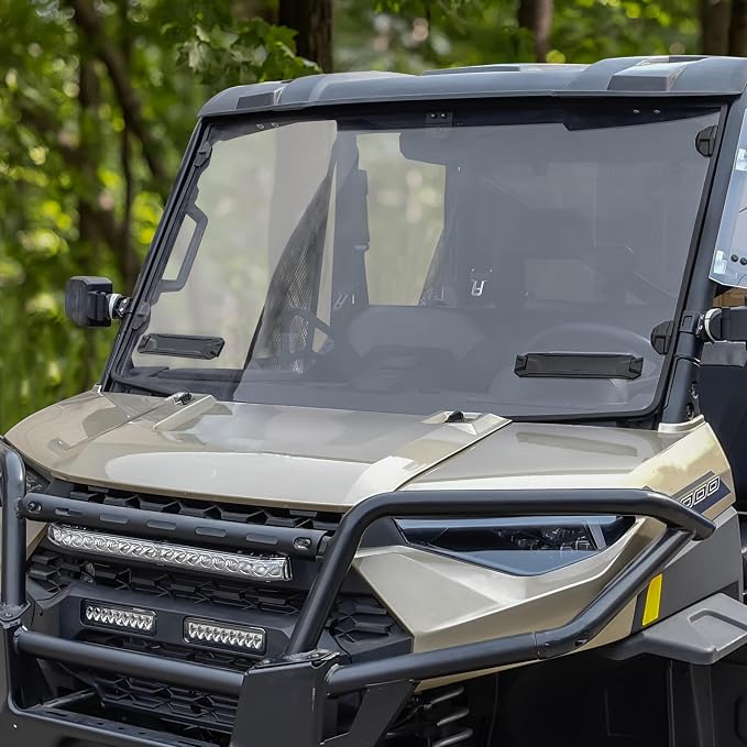 SAUTVS Full Windshield for Polaris Ranger XP 1000/ Crew/ Diesel/ XP 900 2017-2026 Accessories, Clear Dustproof Durable Hard Coat Poly Vented Full Windshield, Replace #2883266