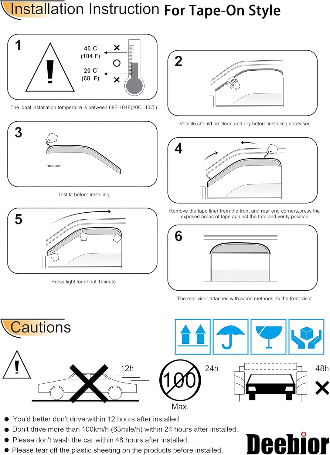 Original Side Window Deflector Visor Rain Guard fit for 2007-2017 Jeep Patriot,Outside Mount Tape-on Shatterproof Dark Smoke,4pcs Window Shades 94359
