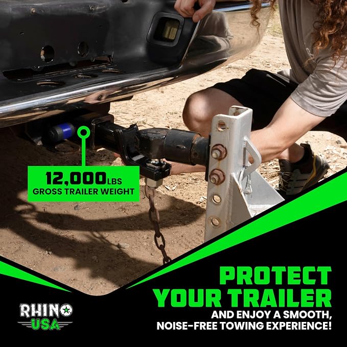 Rhino USA 2” Trailer Hitch Pin – Patented 5/8" Locking Receiver Pin for Class III/IV Hitches – Weatherproof, Anti-Theft, Debris-Protected – Tow Truck Ready – Blue 1PK