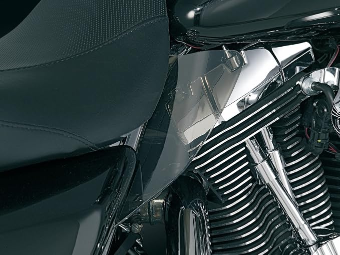 Kuryakyn 1188 Motorcycle Accessory: Heat Deflector Saddle Shields for 1997-2007 Harley-Davidson Touring Motorcycles, Reflective Smoke, 1 Pair