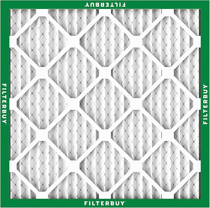 Filterbuy 21x21x1 Air Filter MERV 8 Essential Dust & Allergy Defense (12-Pack), Electrostatic Pleated HVAC AC Furnace Filters Replacement (Actual Size: 20.88 x 20.88 x 0.75)