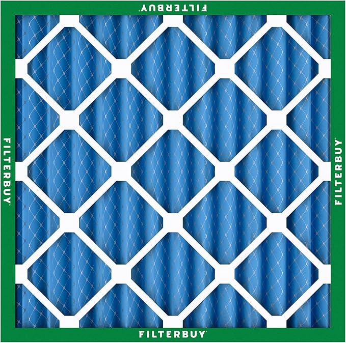 Filterbuy 14x14x2 Air Filter MERV 13 Optimal Smoke & Allergy Defense (12-Pack), Electrostatic Pleated HVAC AC Furnace Filters Replacement (Actual Size: 13.50 x 13.50 x 1.75)