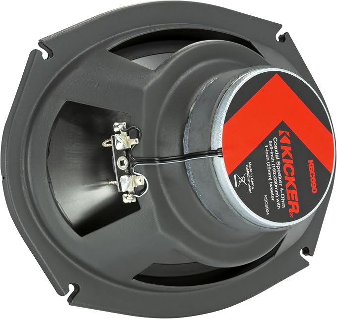 KICKER 51KSC6904 KS-Series 6x9 Coaxial Speakers with 1" tweeters, 4-Ohm, Pair