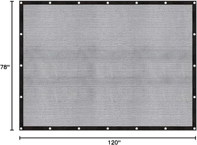 Cool Area 60-70% Shade Cloth 6.5x10FT Heavy Duty Knitted Mesh Tarp with Grommets Shade Trap for Patio Canopy Garden Porch Greenhouse Pools Dump Truck Dog Kennel Black