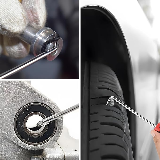 TOOLEAGUE 12PCS Pick and Hook Set with Scraper and Magnetic Telescoping Tool Kit for Automotive and Electronic Hand Tools Car Auto Oil Seal/O-Ring Seal Gasket Hand Pick Up Tools