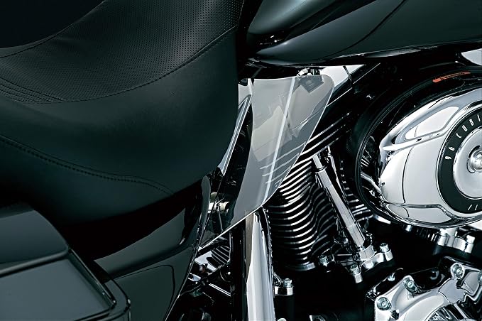 Kuryakyn 1196 Motorcycle Accessory: Heat Deflector Saddle Shields for 2008 Harley-Davidson Touring Motorcycles, Reflective Smoke, 1 Pair