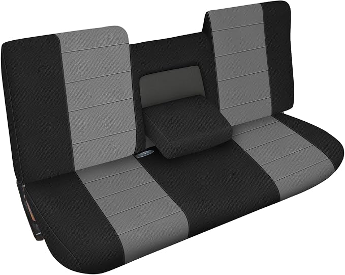 Truck Seat Cover Compatible with 1987-1991 Ford F150 Front Bench with Opening Armrest and Molded Headrest